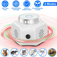 Indoor Ultrasonic Electronic Device, Dual Ultrasonic Speakers with 2235KHz & 25KHz Frequency, 4 Operation Modes, 9LED St