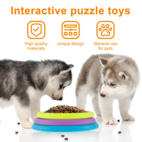 3in1 Interactive Dog Puzzle Feeder, Rotating Anti-Choking Slow Feeder Bowl & Lick Mat, Mental Stimulation Foraging Toy F