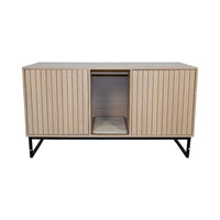 Modern Wooden Cat House with Scratching Mat - 47.64" x 21.46" x 25.98", 76.4 lbs
