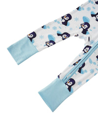PoshTOT Snowman Penguin Bamboo Baby Convertible Zippy Romper