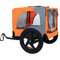 Utdoor Heavy Duty Collapsible Pet Bike Trailer With 16-Inch All Terrain Wheels & Universal Hitch Foldable Dog Cargo Carr
