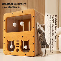 2 Styles Double Layer Cat Scratcher House Multifunctional Corrugated Paper Cat Nest Villa Large Space Cat Cave Bed With 