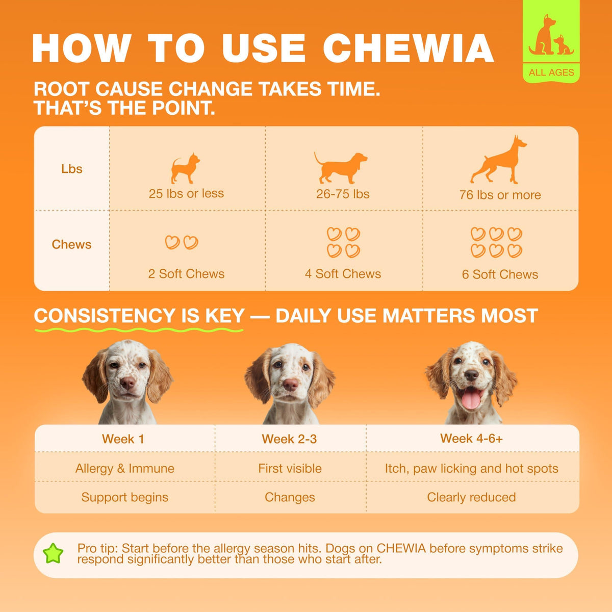 Dog Allergy Relief Chews  Itch Relief for Dogs  180 Allergy Chews for Itching Skin with Probiotics, Colostrum, Salmon Oil  Allergy, Skin and Coat, Immune, Digestion Support Supplement  Hot Spots