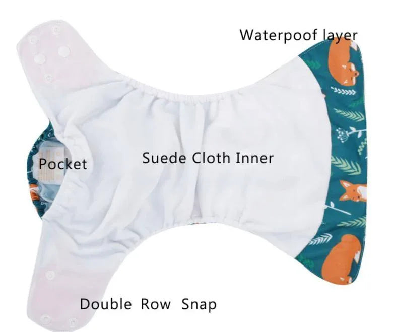 4pcs/set Washable Eco-Friendly Cloth Diaper Cover Adjustable Nappy Cloth Diapers Cloth Nappy For Baby Boys and Grils Baby - BIG FRENCHIES
