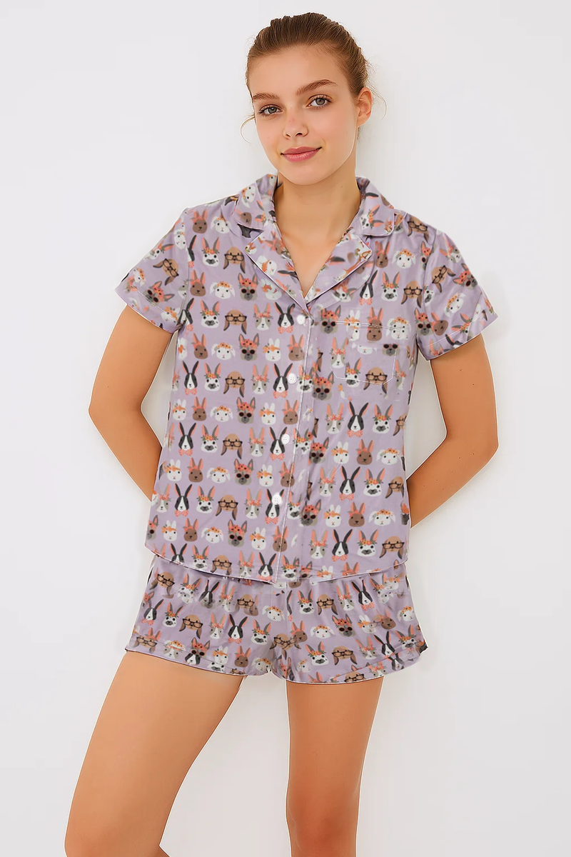 Midsummer Bunnies (Women's Short Sleeve PJ) - BIG FRENCHIES