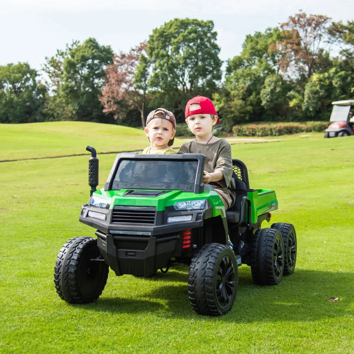 24V 6 Wheeler Freddo Tractor Trailer 2 Seater Ride-on with Dump Cart and Parental Remote - BIG FRENCHIES