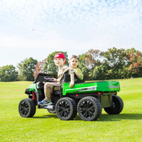 24V 6 Wheeler Freddo Tractor Trailer 2 Seater Ride-on with Dump Cart and Parental Remote - BIG FRENCHIES