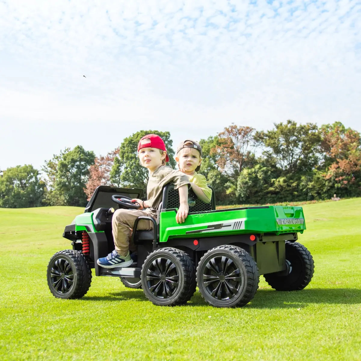 24V 6 Wheeler Freddo Tractor Trailer 2 Seater Ride-on with Dump Cart and Parental Remote - BIG FRENCHIES