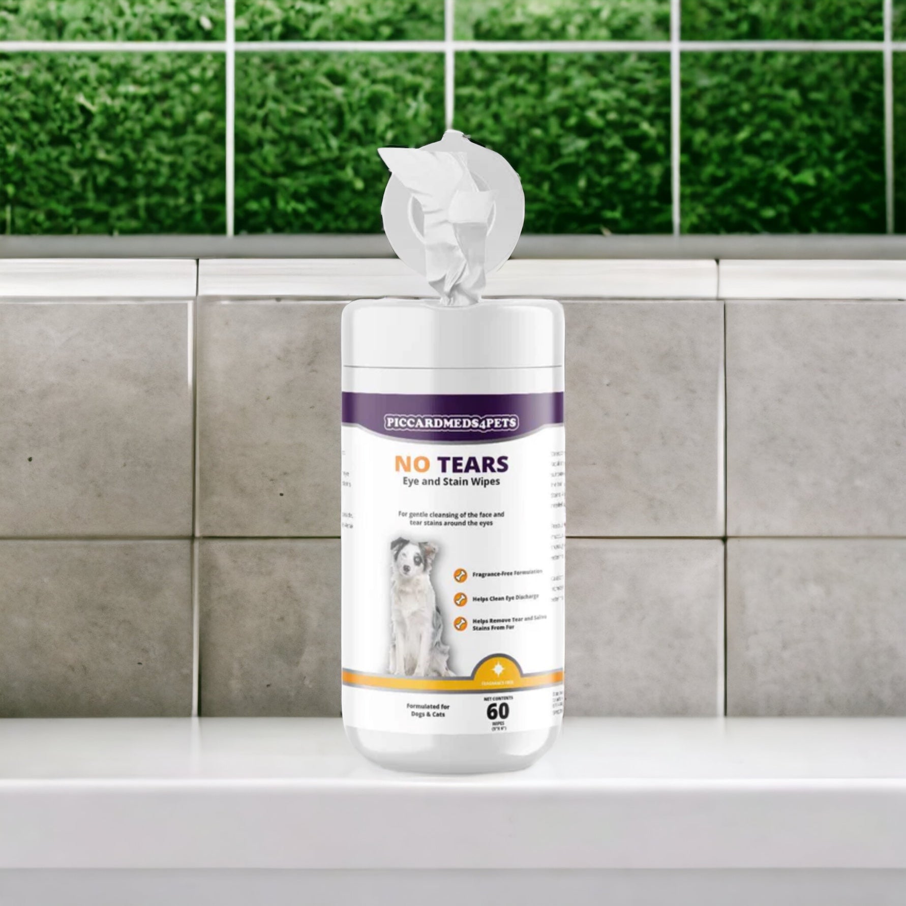 Piccardmeds4pets No More Tears Eye and Stain Wipes for Pets 60CT + FREE Bandana!