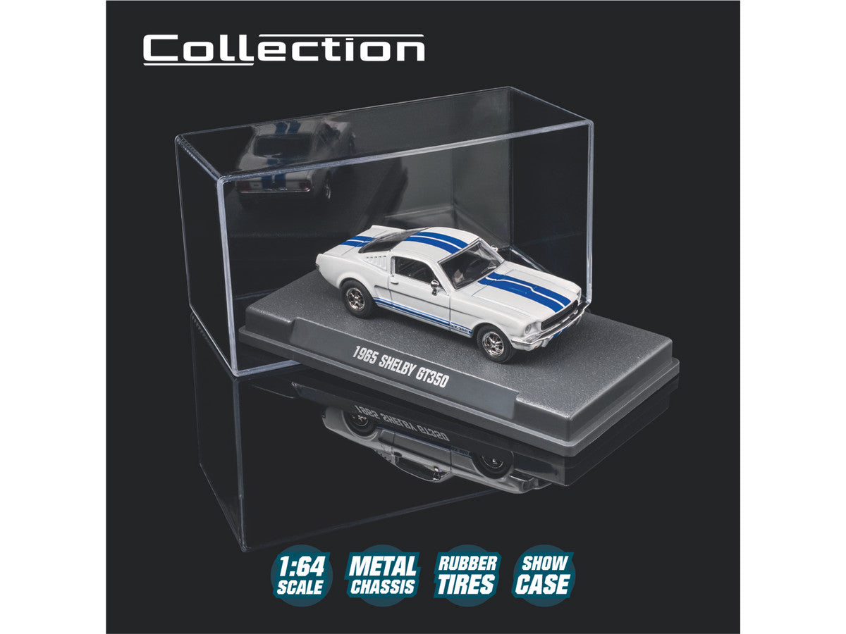1965 Shelby GT350 White with Blue Stripes "Collection" Series 1/64 Diecast Model Car by Majorette