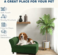 Pet Sofa Bed Couch With Storage,with Soft Cushion , Green