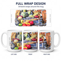 Barq's and Crabs Ceramic Coffee Mug 15 oz Decorative Large C Handle Mug Cup for Tea, Cocoa Hot Chocolate