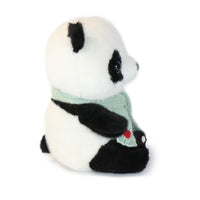 10-Inch Black and White Blush Panda with Gray Scarf