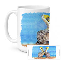 Pelican Ceramic Coffee Mug 15 oz Decorative Large C Handle Mug Cup for Tea, Cocoa Hot Chocolate