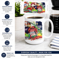 Louisana Spices Ceramic Coffee Mug 15 oz Decorative Large C Handle Mug Cup for Tea, Cocoa Hot Chocolate