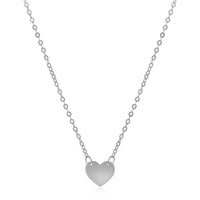 14k White Gold Polished Mini Heart Necklace