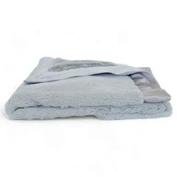 Luxury Satin Border Blanket - Silver - BIG FRENCHIES