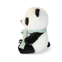 10-Inch Black and White Blush Panda with Gray Scarf