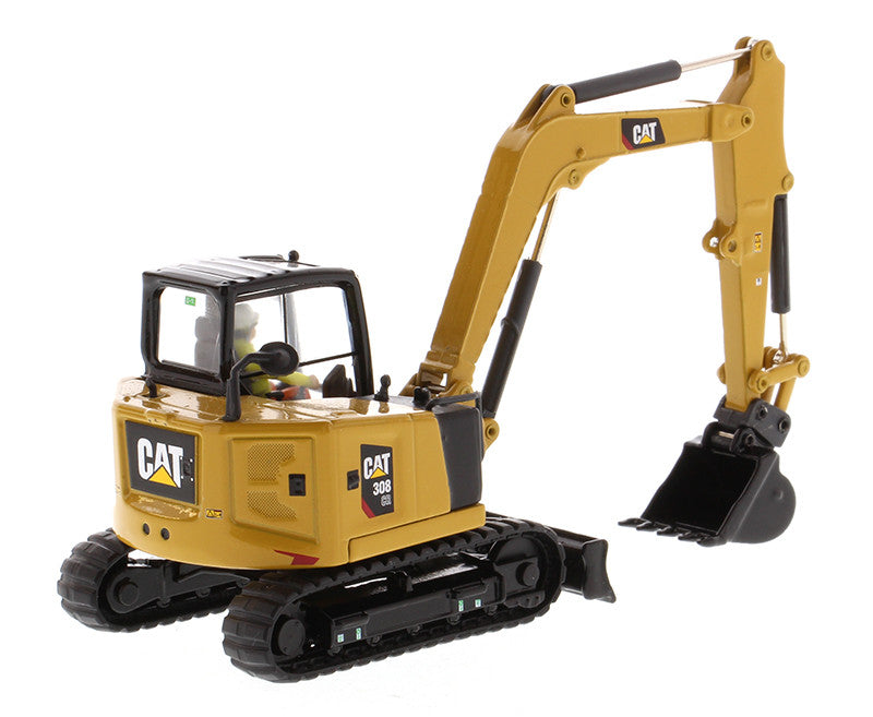 CAT Caterpillar 308 CR Next Generation Mini Hydraulic Excavator with Work Tools and Operator "High Line" Series 1/50 Diecast Model by Diecast Masters