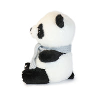 10-Inch Black and White Blush Panda with Gray Scarf