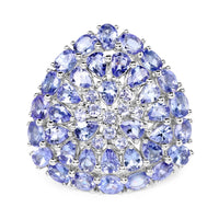 5.93 Carat Genuine Tanzanite .925 Sterling Silver Ring