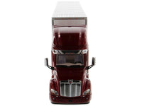 Peterbilt 579 UltraLoft Truck Tractor Red with "CAT Caterpillar" Mural Dry Van Trailer "Transport Series" 1/50 Diecast Model by Diecast Masters