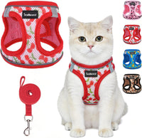 Cat Harness and Leash Set Escape Proof Reflective Mesh Vest