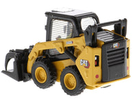 CAT Caterpillar 242D3 Wheeled Skid Steer Loader with Work Tools and Operator Yellow "High Line Series" 1/50 Diecast Model by Diecast Masters