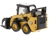 CAT Caterpillar 242D3 Wheeled Skid Steer Loader with Work Tools and Operator Yellow "High Line Series" 1/50 Diecast Model by Diecast Masters