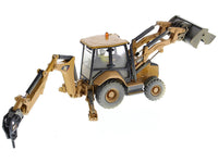 CAT Caterpillar 420F2 IT Backhoe Loader with Operator Yellow "Weathered Series" 1/50 Diecast Model by Diecast Masters