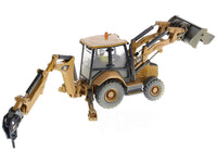 CAT Caterpillar 420F2 IT Backhoe Loader with Operator Yellow "Weathered Series" 1/50 Diecast Model by Diecast Masters