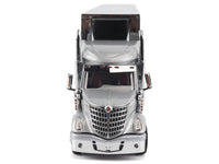 International Lonestar Truck with Sleeper Silver Metallic with "CAT Caterpillar" Mural Trailer "Transport Series" 1/50 Diecast Model by Diecast Masters