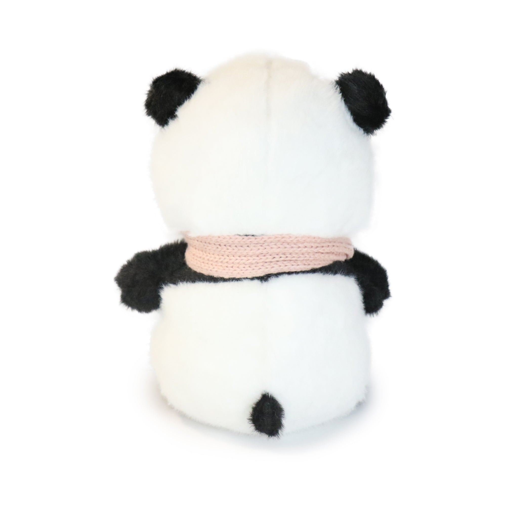 10-Inch Black and White Blush Panda with Gray Scarf