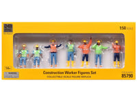 "Construction Workers" 7 Piece Figure Set for 1/50 Scale Models by Diecast Masters