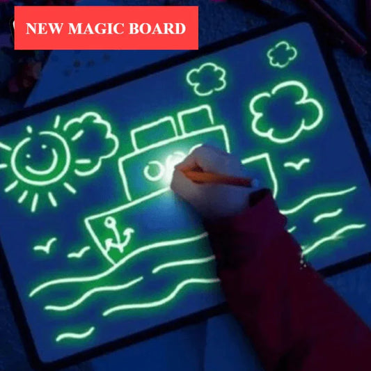 A3 A4 A5 Kids Luminous Drawing Board with Light-Fun Magic Sketchpad Draw Tablet Fluorescent Pen Russian English Light Up Toys - BIG FRENCHIES