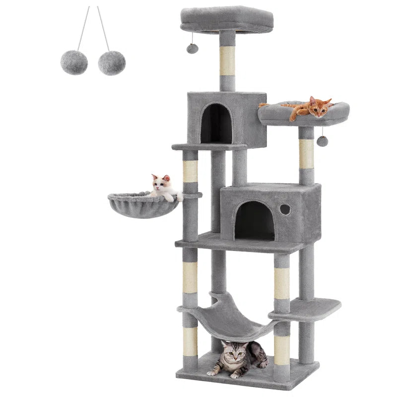 Elevate Your Cat's Playtime with the Timmins 78.3" Multi-Level Cat Tree - Cozy Condos & Scratching Posts Included! - BIG FRENCHIES