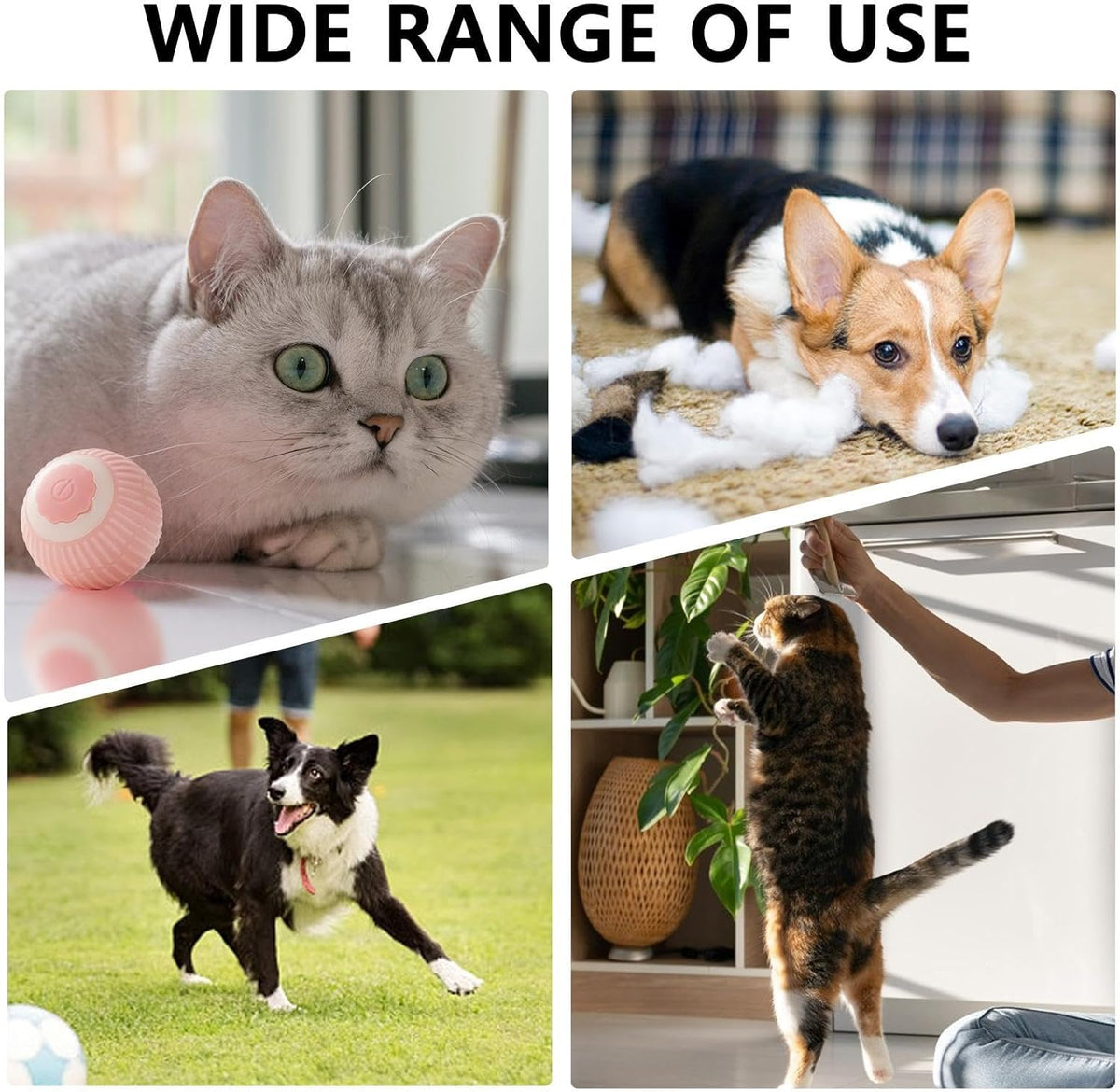 Electric Dog Cat Ball Toy,Indoor Large And Small Cat Dog Interactive Intelligent Rolling Pet Ball