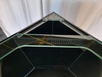 *BLACK* 90g Corner 1/4 Cylinder Glass Aquarium Set in Flush Wood Furniture