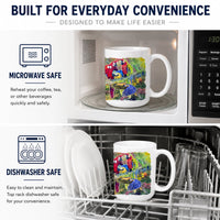 Parrot Ceramic Coffee Mug 15 oz Decorative Large C Handle Mug Cup for Tea, Cocoa Hot Chocolate