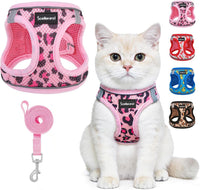 Cat Harness and Leash Set Escape Proof Reflective Mesh Vest