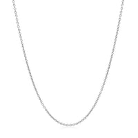 14k White Gold Round Cable Link Chain 1.2mm