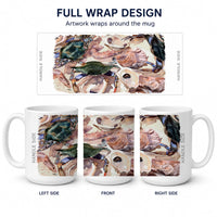 Crab Ceramic Coffee Mug 15 oz Decorative Large C Handle Mug Cup for Tea, Cocoa Hot Chocolate