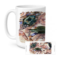 Crab Ceramic Coffee Mug 15 oz Decorative Large C Handle Mug Cup for Tea, Cocoa Hot Chocolate