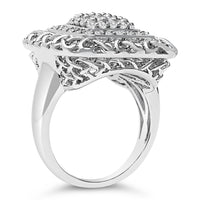 Sterling Silver 1.0 Cttw Diamond Celtic Knot Cocktail Ring