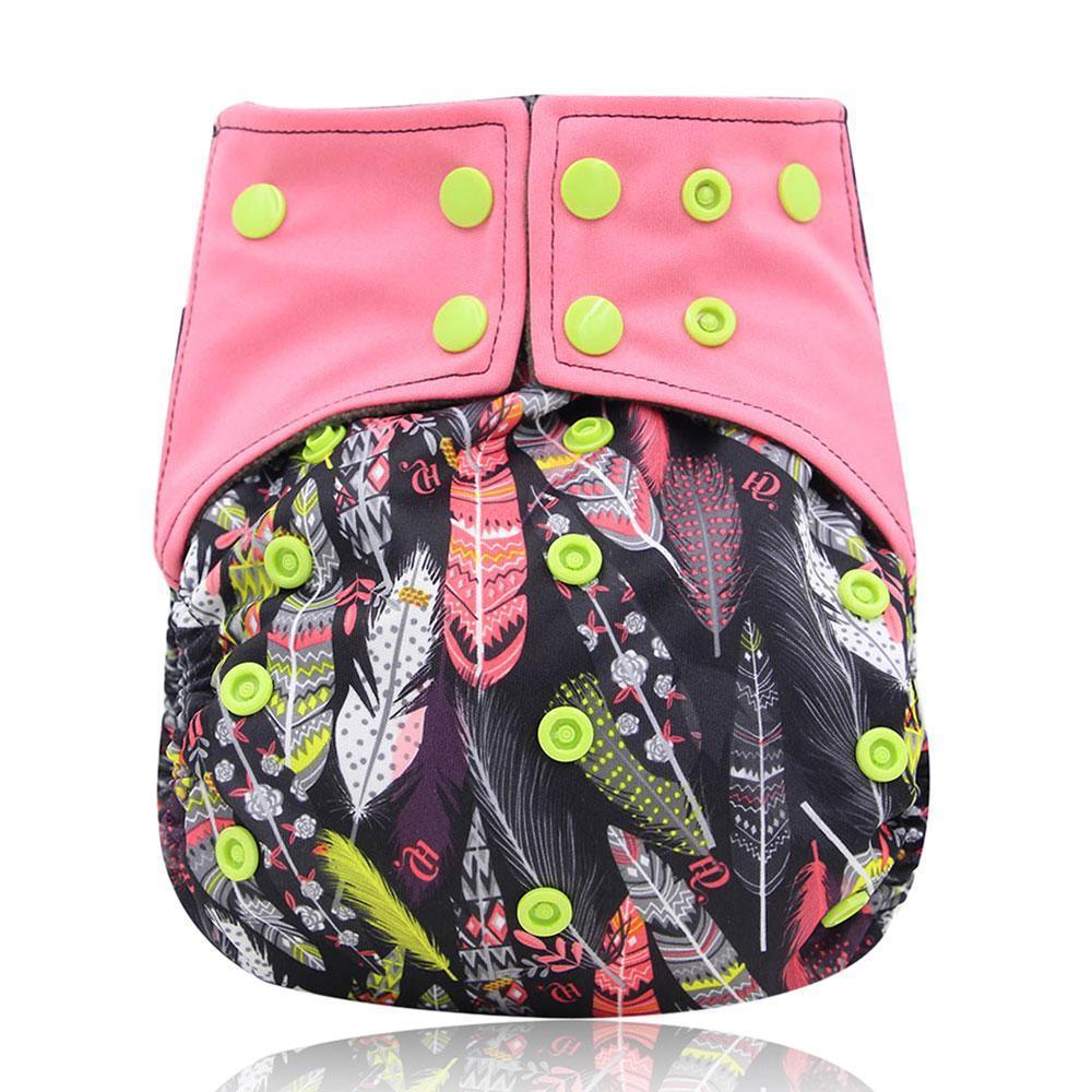 Newborn Cloth Diaper Sewed in Charcoal Bamboo Insert and Suede Pocket Diapers Waterproof Baby Nappies Design for Baby - BIG FRENCHIES