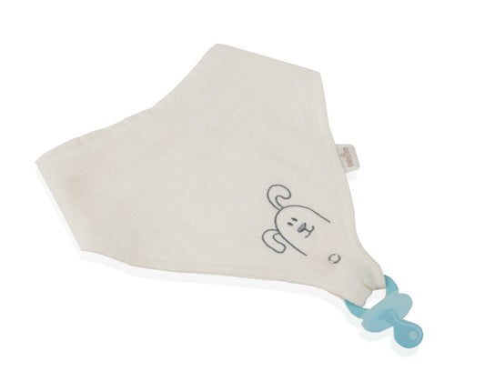 Babyjem 837 muslin bib with pacifier hanger