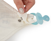 Babyjem 837 muslin bib with pacifier hanger