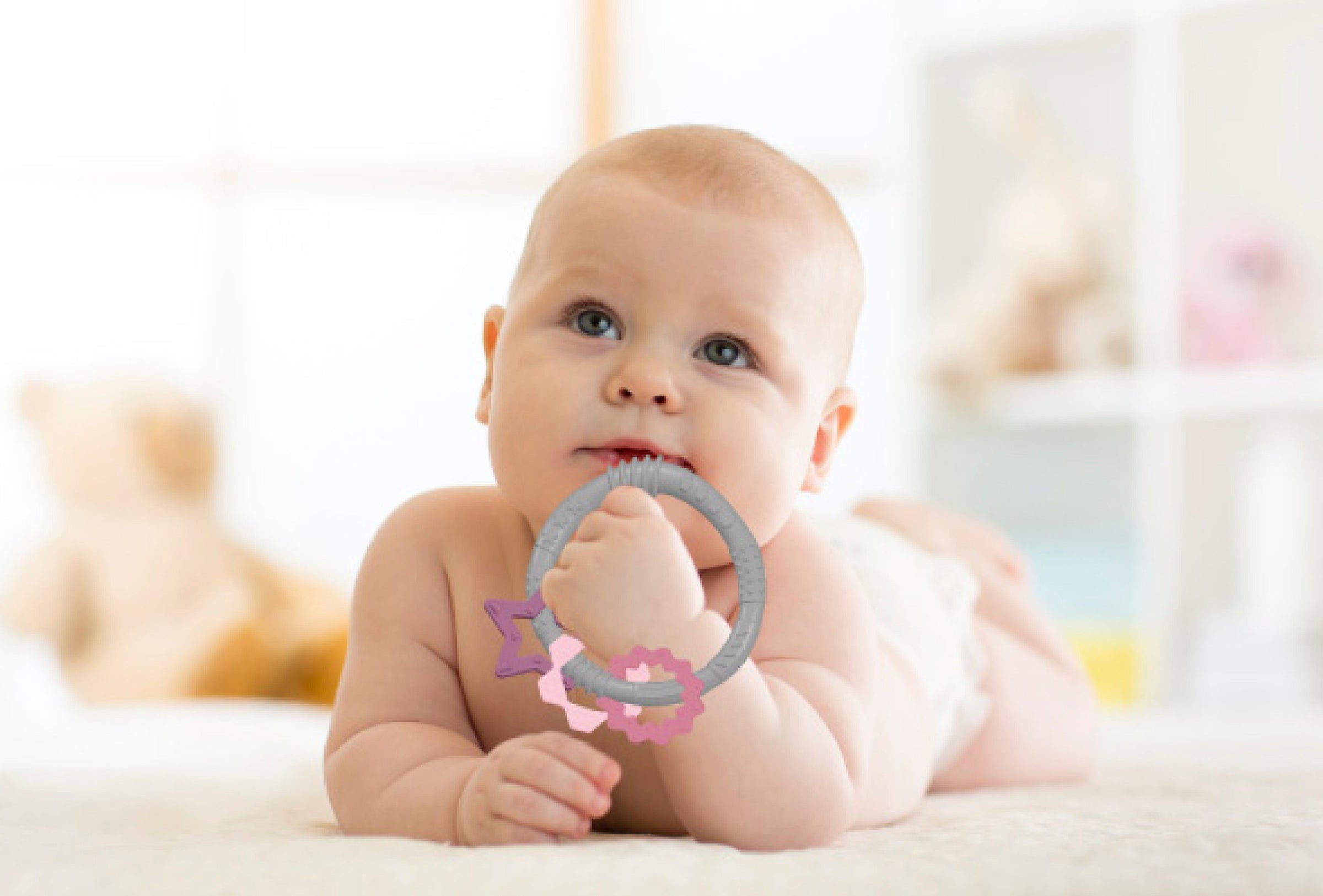 Babyjem silicon ring teether 100% food-grade silicone dishwasher safe 3+ months