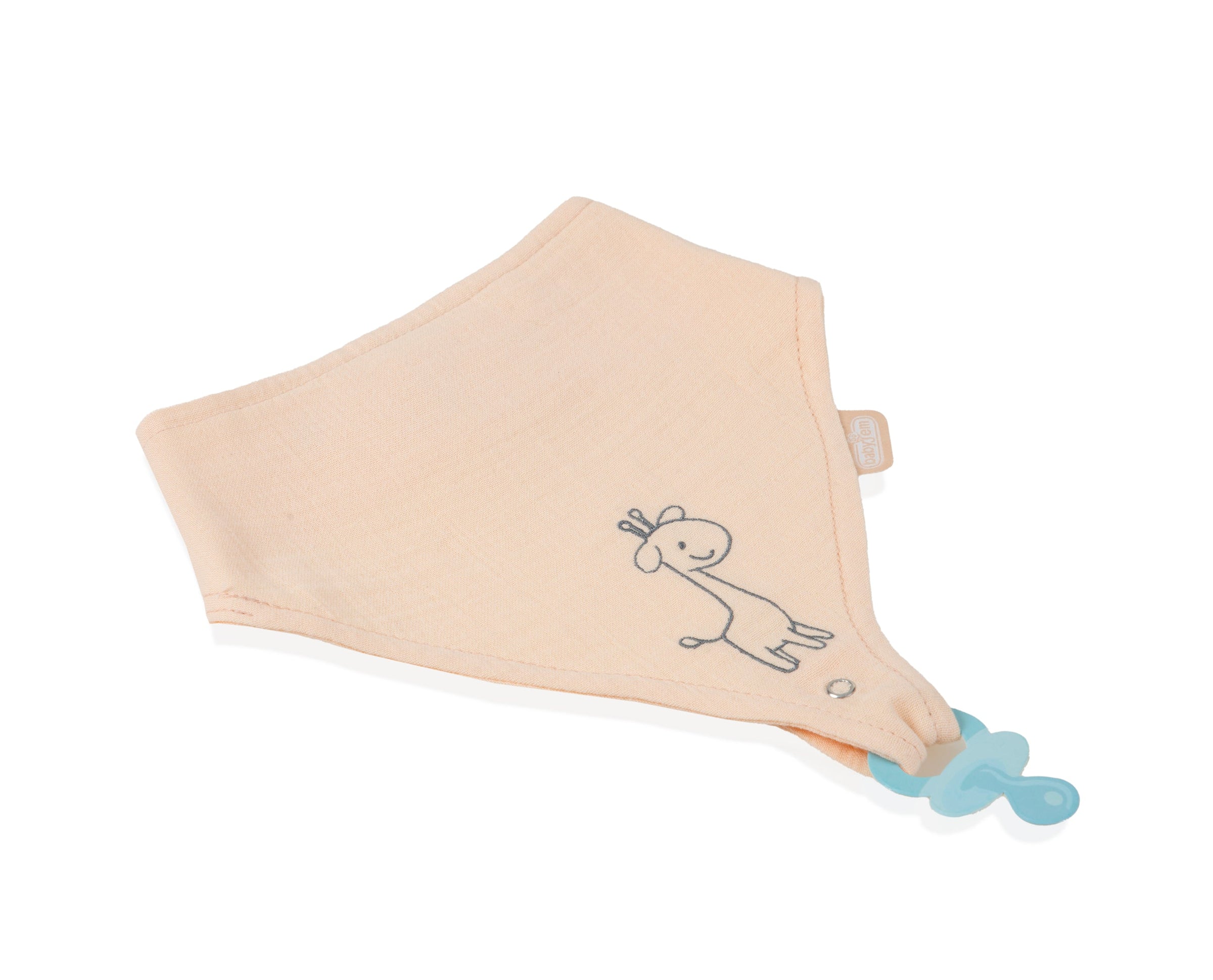 Babyjem 837 muslin bib with pacifier hanger