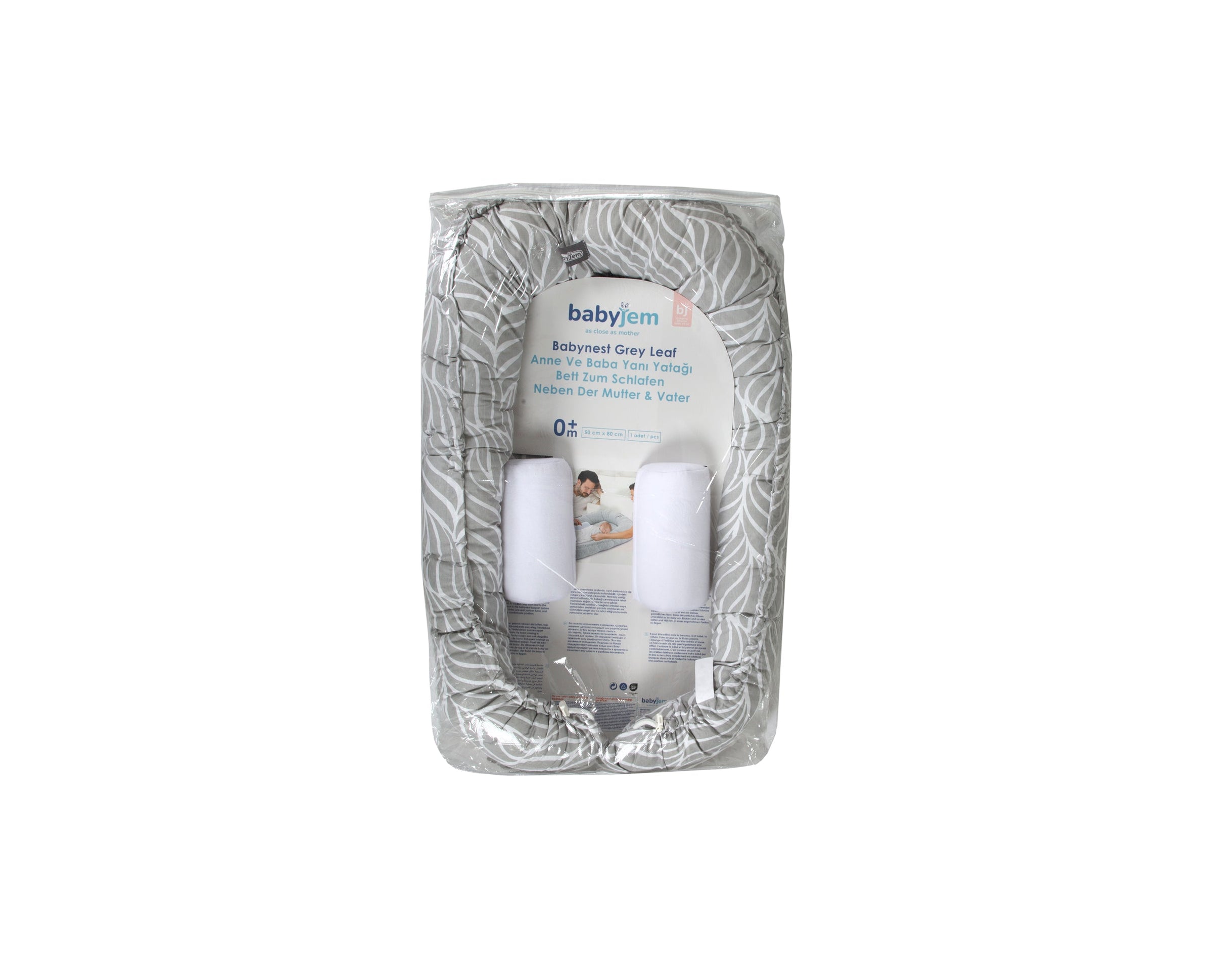 Babyjem babynest / grey leaf